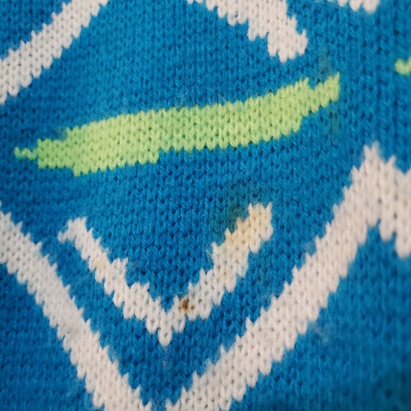 Mountain Lid Woolens Geometric Knit Sweater Mens L Pullover Crewneck Blue USA - Picture 8 of 8